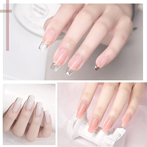 GAOY Poly Gel Nail Kit with U V Light, 6 Pcs Builder Gel Nail Extension Kit for Beginners with Everything Nail Art DIY at Home