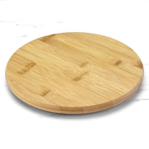 TB Home 10” Bamboo Wood Lazy Susan Organizer for Kitchen, Turntable for Cabinet, Countertop, Table or Pantry