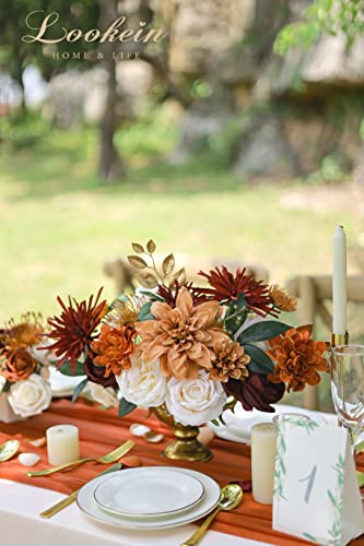 Lookein Artificial Flowers for DIY Wedding Decoration Bridal Bouquet Table Centerpieces Flower Garland Arch Flower Decoration Home Decor, Rustic Terracotta