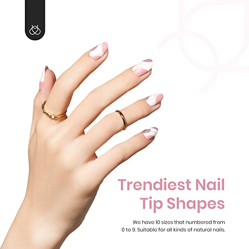 Beetles Gel Nail Kit with Soft Gel Nail Tips, 500Pcs Pre shaped Short Oval Almond Clear Press on Gelly Tips Full Cover False Nails for Gel Art Polish Soak off Easy Nail Extensions Acrylic Nails