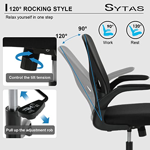 Sytas Home Office Chair Ergonomic, Mesh Desk Chair Lumbar Support, Ergonomic Computer Chair Adjustable Armrest