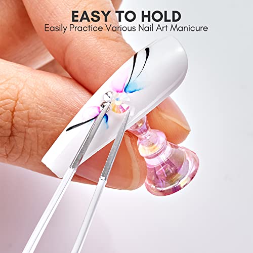 Makartt Nail Stand for Press On Nails Display Practice Art Painting Magnetic Fake Nail Holder for Painting Nails Stand for False Nail Designs with Reusable Putty for Home DIY Beginner Salon Supplies