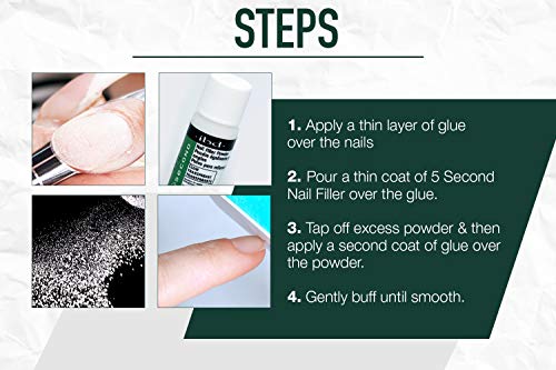 5 Second Nail Filler Powder For Cracked, Split, Damaged Nails 4 g, 3 count