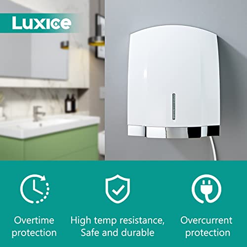 LUXICE Hand Dryer for Home Bathroom Commercial - Electric Automatic Air Hand Dryers,LX-1003 White
