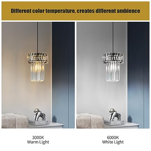 BBLLWJ Modern Pendant Light Black Pendant Lights Crystal Chandeliers Adjustable Pendant Lighting Fixture for Kitchen Island Living Room Corridor Bedroom (Black 1-Light)