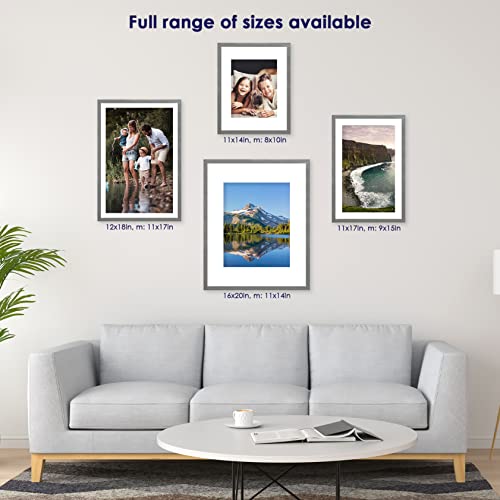 Standard Goods Home Décor Linear Picture Frame 5-pack, Gray for wall or table, horizontal or vertical display (16x20)