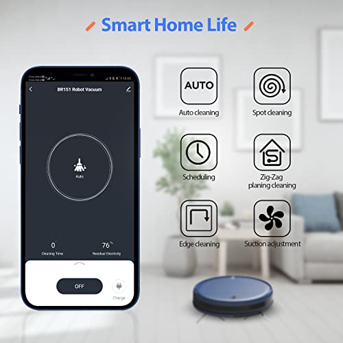 ZCWA Robot Vacuum, Robot Vacuum Cleaner with WiFi/APP/Alexa, Automatic Self-Charging, Robot Vacuum and Mop Combo Perfect for Carpet, Hard-Floor and Pet Hair