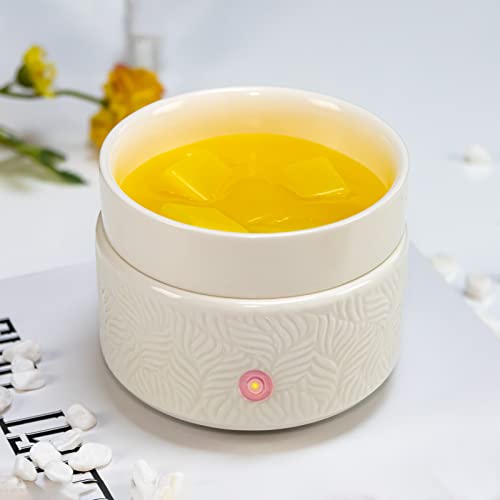 Wax Melts Candle Warmer Burner - Ceramic Fragrance Wax Warmer 3-in-1 Essential Oil Burner Electric Scented Fragrance Candle Melter for Scented Wax Tart Cube Aromatherapy Home Office Bedroom Gifts