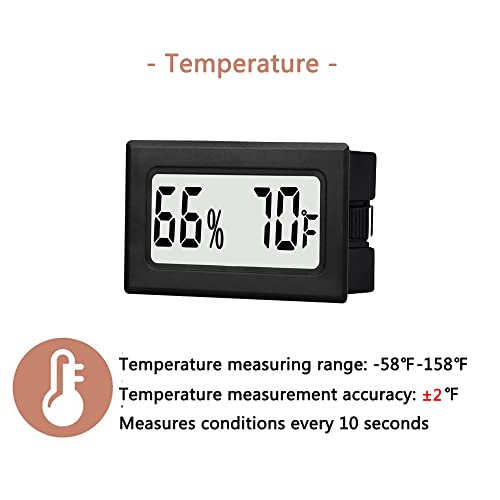 6 Pack Mini Small Digital Hygrometer Thermometer Indoor Temperature and Humidity Meter Gauge with Temp Humidity Sensor Monitor Fahrenheit (℉) for Jars,Home,Room