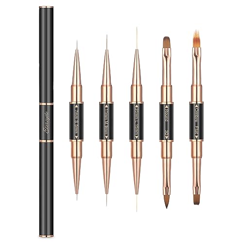 Double-Ended Acrylic Nail Art Brushes Set, Etercycle Gel Polish Nail Art Design Pen Painting Tools Nail Art Liner Brush and Nail Dotting Pen for Acrylic Application Salon at Home DIY Manicure