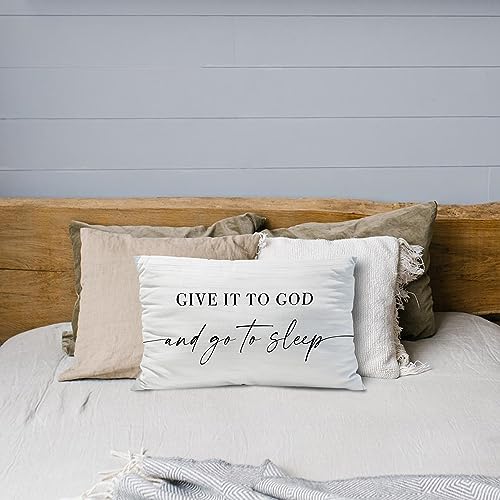 Give It To God And Go To Sleep, decorative pillows for bed, throw pillows for bed,12'' x 20'' Inch Pillow Case,decorative bed pillows for bedroom,christian room decor, throw pillows for bedroom