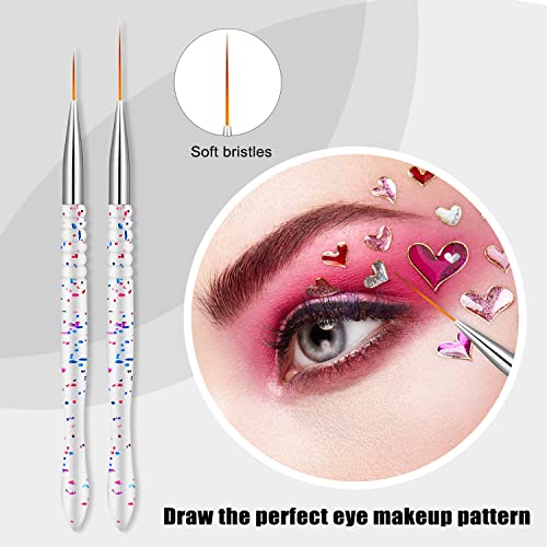 5Pcs Nail Art Liner Brushes, Etercycle Nail Gel Polish Painting Brush Set, Thin Nail Art Dotting Drawing Pen (7/9/11/15/20mm)