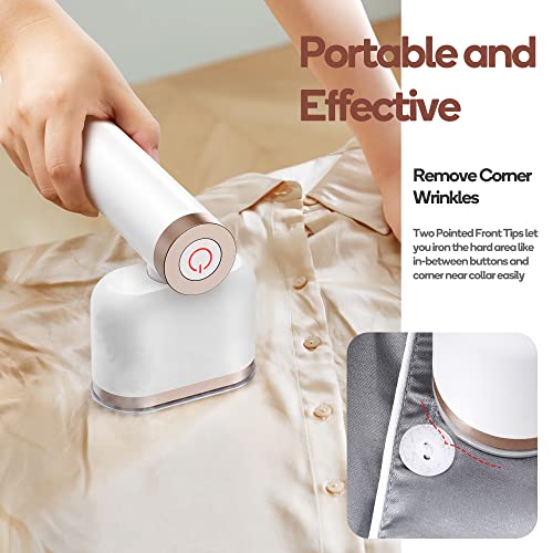 Newbealer Handheld Steamer for Clothes, Horizontal & Vertical Steaming, Rotatable Dry Ironing, 2 Steam Levels 15s Heat Up, 302℉ Powerful Clothing Iron w/Silicone Rest, Ironing Glove Travel/Home Use