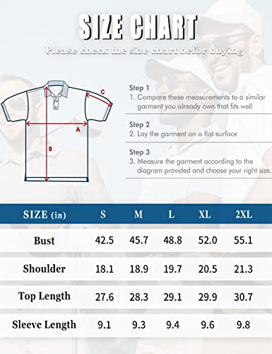 Hodaweisolp Men's Short Sleeve Zipper Casual Slim Fit Printed Golf Polo Shirt Tops Poker-M