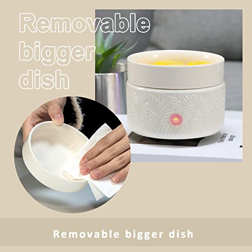 Wax Melts Candle Warmer Burner - Ceramic Fragrance Wax Warmer 3-in-1 Essential Oil Burner Electric Scented Fragrance Candle Melter for Scented Wax Tart Cube Aromatherapy Home Office Bedroom Gifts