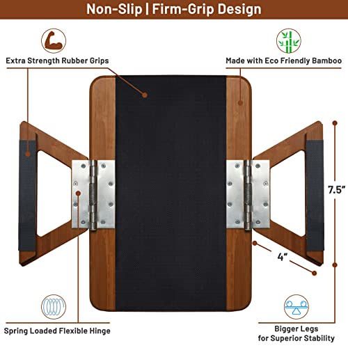 SH SIGNATURE HOME Arm Table Clip On Tray Sofa Table for Wide Couches. Couch Arm Tray Table, Portable Table, TV Table and Side Tables for Brown Regular 13.75 x 9.5inch