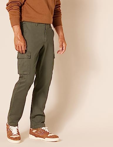 Amazon Essentials Men's Slim-Fit Stretch Cargo Pant, Olive, 34W x 32L