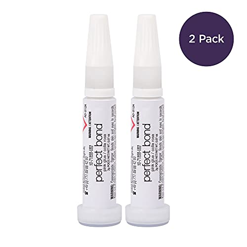 Nailene Perfect Bond Glue 0.07 Oz Tubes - 2 Pack - Durable, Easy to Apply False Nail Glue – Repairs Natural Nails – Quick-Drying Nail Adhesive Lasts Up to 7 Days – Nail Care Essential, Clear