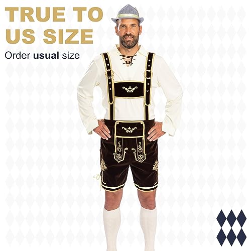 MOKE Oktoberfest Costume Men's Traditional Bavarian Guy Adult Costume for Oktoberfest and Costume Parties - Dark Brown - Medium