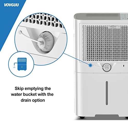 VOVGUU Home Dehumidifier 50pint up to 4500 Sq.Ft For Basements, Large & Medium Sized Rooms, and Bathrooms with Intelligent Touch Control, 24 Hr Timer, and 0.66 Gallon Water Tank