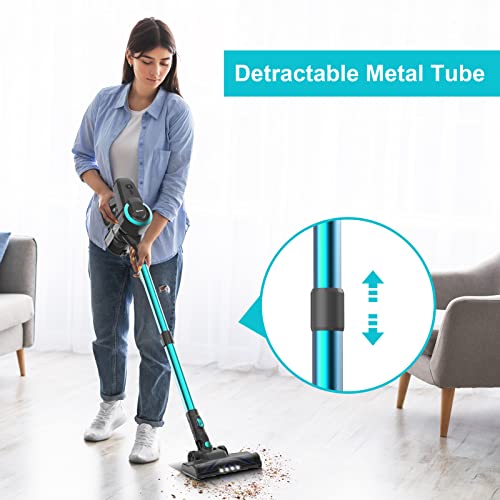 DEVOAC 𝙐𝙥𝙜𝙧𝙖𝙙𝙚 N300 Cordless Vacuum Cleaner, 6 in 1 Ultra-Lightweight Stick Vacuum, 2200mAh Battery Up to 40mins Runtime, Powerful Handheld Vacuum for Hard Floor Carpet Pet Hair Home