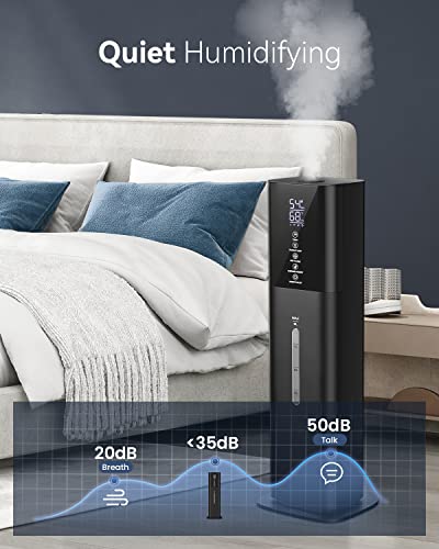Humidifiers for Bedroom, 2.11Gal 8L Quiet Humidifiers for Large Room with Timer, 360°Nozzle, 3 Speed Ultrasonic Cool Mist Humidifier with Humidistat for Baby Home Adults Plants
