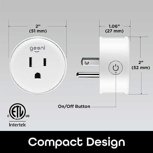 Geeni DOT Smart Wi-Fi Outlet Plug, White, (1 Pack) – No Hub Required – Works with Amazon Alexa and Google Assistant, Requires 2.4 GHz Wi-Fi