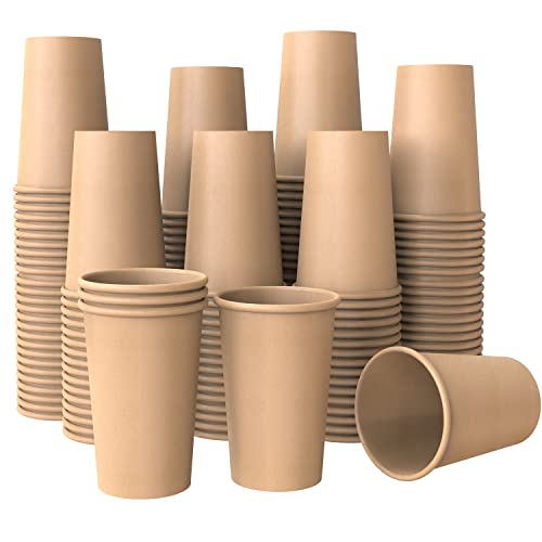 WANBAO 100 pack 8 oz Disposable Paper Cups Coffee Cups for Coffee Beverages and Cold Drinks, Suitable for Home-use, office, restaurant and Events