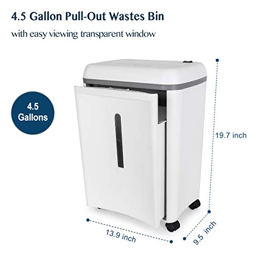 WOLVERINE 8-Sheet Super Micro Cut High Security Level P-5 Ultra Quiet Paper/Credit Card Home Office Shredder with 4.5 gallons Pullout Waste Bin SD9101 (White)