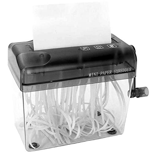 Mini Hand Shredder SENREAL Portable Paper Shredder A6 Manual Shredder Documents Paper Cutting Tool Home Office Desktop Stationery-Black