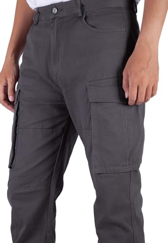 ITALYMORN Cargos Pants Men Relaxed Fit with 7 Pockets (34, Dark Grey)