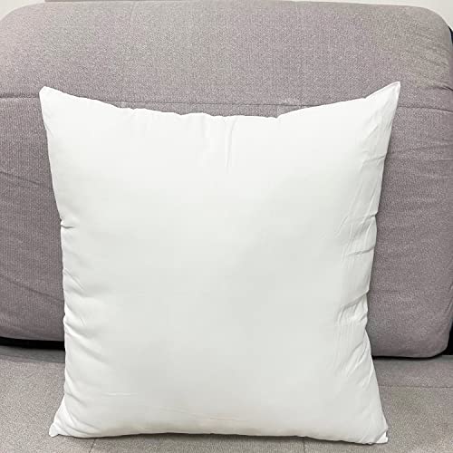 Obruosci Luxury Set of 6 Throw Pillow Inserts, 18 x 18 Hypoallergenic Ultra Soft White Polyester Microfiber Durable Couch Cushion Fillers