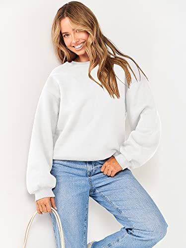 ANRABESS Sweatshirts for Women Teen Girls Loose Fit Fleece Pullover Casual Hooded Sweaters Fall Winter Fashion y2k Clothes A1026-baise-M White