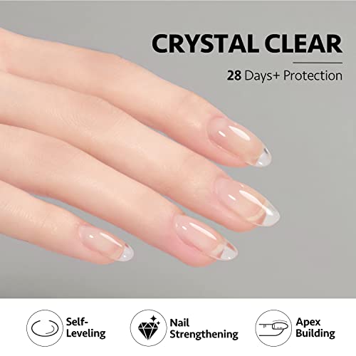 GAOY Clear Builder Gel for Nails, 16ml Nail Strengthener in a Bottle, Nail Extension Hard Gel, Soak Off Long Lasting UV Gel