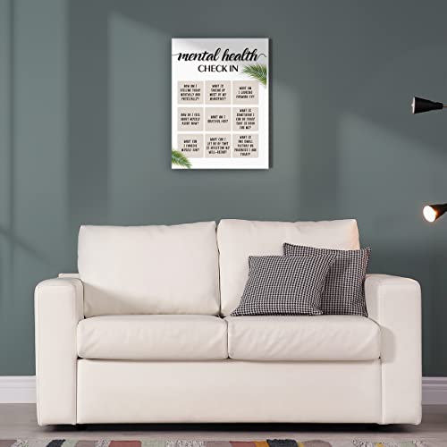 IIONGDE Therapy Office Canvas Wall Art-Mental Health Canvas Poster Painting Print Ready to Hang for Social Worker Therapist Counseling Office Wall Decor-12 x 15 Inches