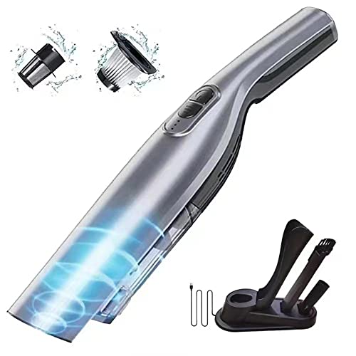 Kinmac Handheld Car Vacuum Cleaner Cordless - Rechargeable Portable Vacuum for Car, Home, Office, Strong Suction Handheld Vacuum Cleaner Car, Pet Hair Vacuum with Charging Dock(Gray)