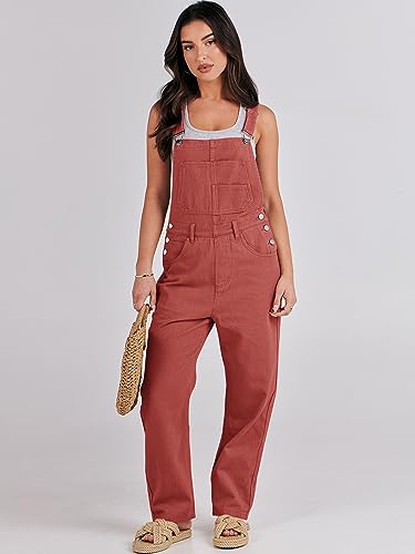 ANRABESS Womens Overalls 2023 Denim Jumpsuits Summer Adjustable Strap Cuffed Hem Distressed Stretchy Jean Rompers Spring Casual Trendy Vacation Travel Outfits Bib Shortalls 1154xiuhong-S