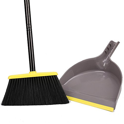 Broom and Dustpan Set,Indoor Broom with Dust pan Combo Set for Home,Angle Kitchen Broom for Floor Sweeping