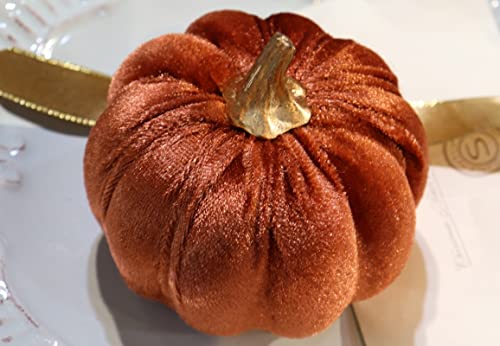 Velvet Pumpkins, 18 PCS Fall Table Decorations for Home, Artificial Pumpkins Set for Fall Autumn Harvest, Thanksgiving, Wedding