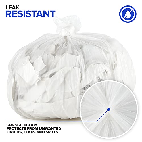 Stock Your Home Clear 2 Gallon Trash Bag (100 Pack) Un-Scented Small Garbage Bags for Bathroom Can, Mini Waste Basket Liner, Plastic Liners for Office Trashcan and Dog Poop, Bulk Household Supplies