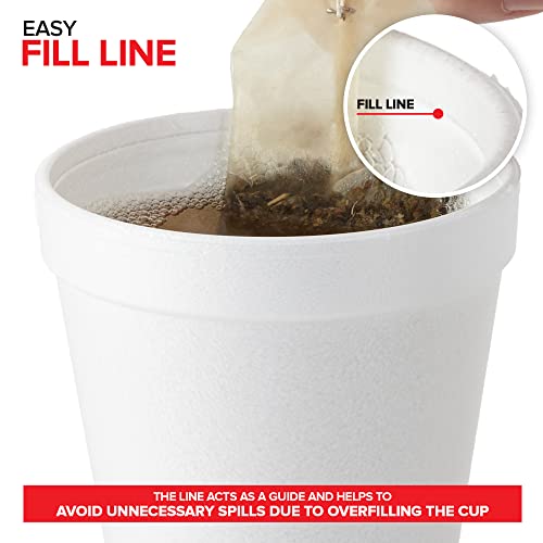 Stock Your Home 12oz Disposable Foam Cups in White (100 Count) Medium Size Insulated Foam Cup, For Hot and Cold Beverages, Great for Drinking Coffee, Tea, or Cocoa, Bulk Family Pack