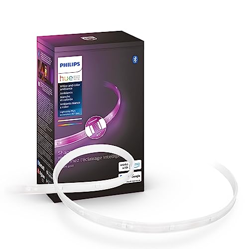 Philips Hue Bluetooth Smart Lightstrip Plus 1m/3ft Extension (No Plug), (Voice Compatible with Amazon Alexa, Apple Homekit and Google Home), White