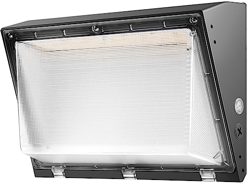 Dimmable 120W LED Wall Pack Light with Dusk to Dawn Photocell, 100-277V 16800LM 800-1000W HPS/HID Equiv., 5000K Daylight Outdoor Security Lighting, UL/DLC Commercial Wall Mount Lights for Building