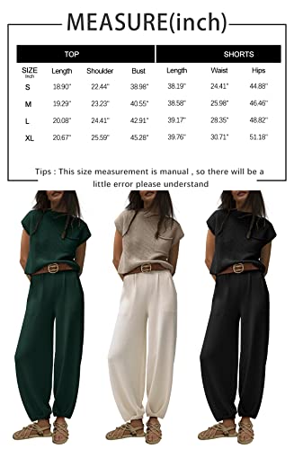 EFAN 2 Piece Outfits For Women 2023 Fall Fashion Summer Matching Sets Lounge Sets Sweatsuits Sweat Suits Trendy Casual Cozy Knit Sweater Loungewear Palazzo Wide Leg Pants Set Clothes