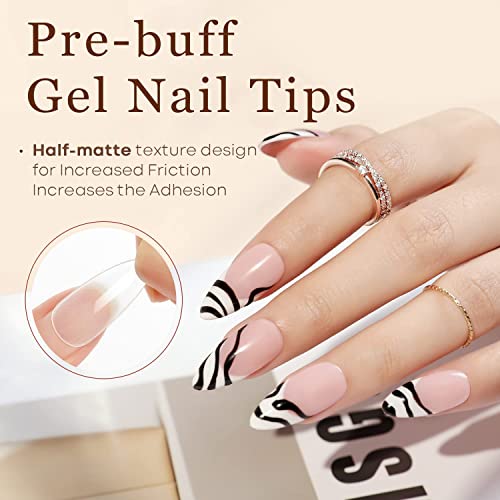 Modelones Medium Almond Nail Tips - 500Pcs Pre-shaped Half Matte Full Cover False Nails Gel Nail Tips No Filed Stronger Adhesion Acrylic False Press on Nails for Nail Extension Nail Art DIY Salon, 10 Sizes