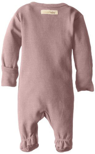 L'ovedbaby Baby Girls Organic Snap One-Piece Footies, Mauve, Preemie/NB 4-7 Lbs US