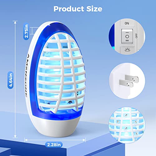 AMZNOONE Bug Zapper Indoor, Electronic Mosquito Zappers, Electric Fly Trap for Living Room, Kitchen, Bed Room, Baby Room, UV LED Light Flies Zappers（3 Packs）