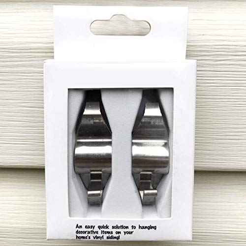 Vinyl Siding Hooks for Hanging, Heavy Duty Outdoor Decorations Hanger, Metal No Hole Needed Clips (8 Pack)