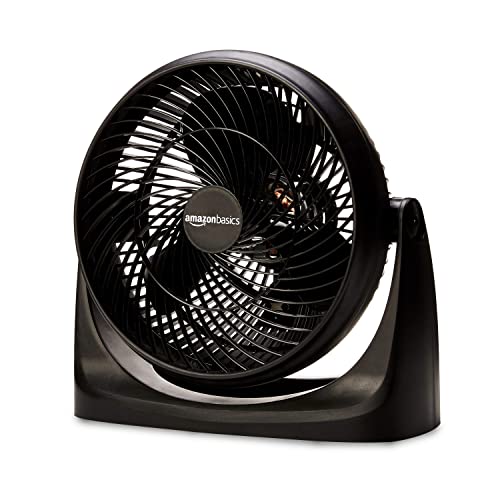 Amazon Basics 3 Speed Small Room Air Circulator Fan, 11-Inch, Blade, Black, 7.6"D x 14.8"W x 14.1"H