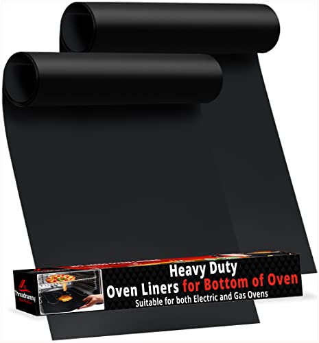 Thick Heavy Duty Oven Liners for Bottom of Oven | 2 Pack Non Stick Oven Liners for Bottom of Electric Oven | Reusable Oven Mat Kitchen Accessories | Oven Liner for Electric Gas Grill BPA and PFOA Free